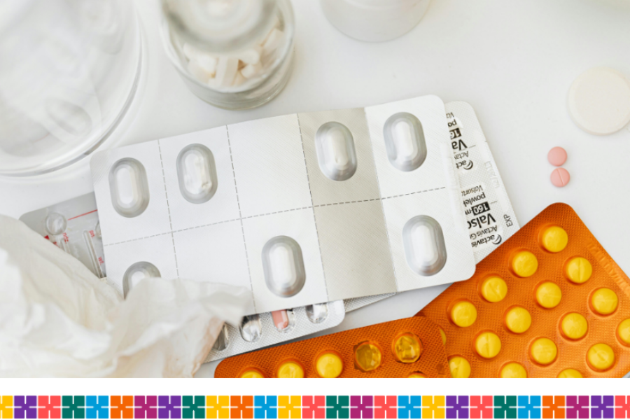 Medicines on counter