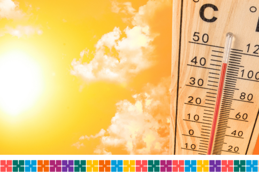 hot weather sunshine and thermometer